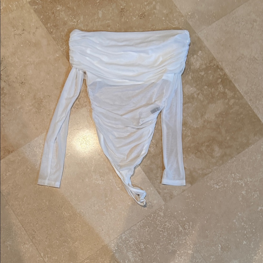 SHEIN White Off-Shoulder Bodysuit